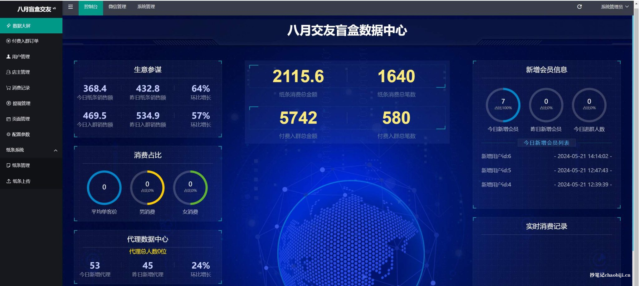 交友盲盒系统后台管理功能演示