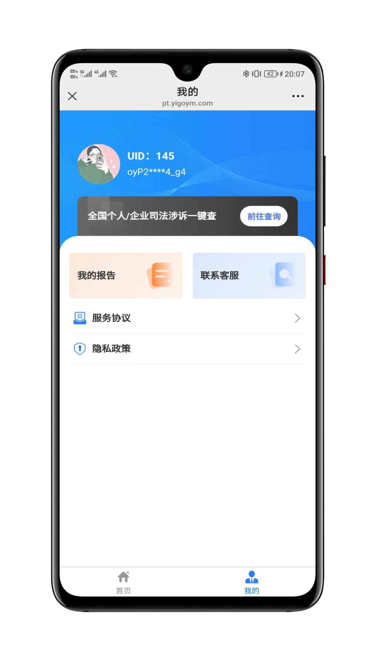 涉诉案底查询系统支付界面