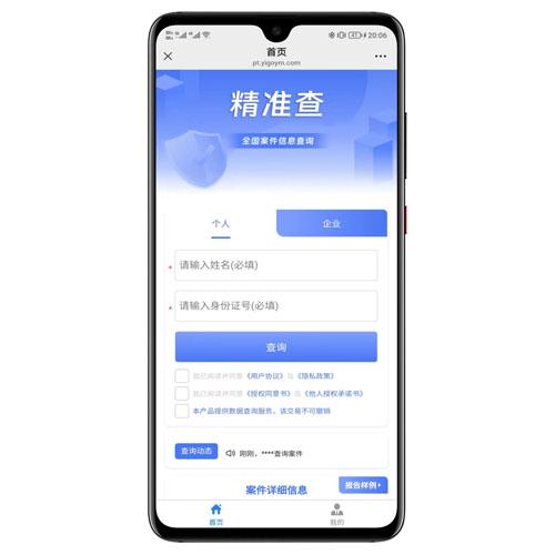 个人企业涉诉案底查询征信查询系统源码 - 新修复版