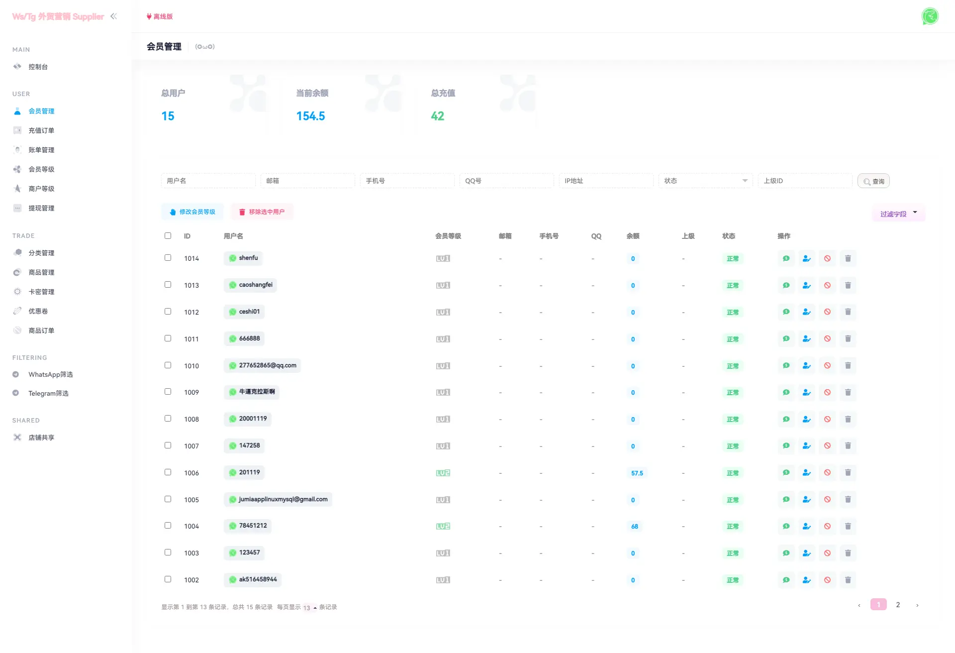平台功能全面展示