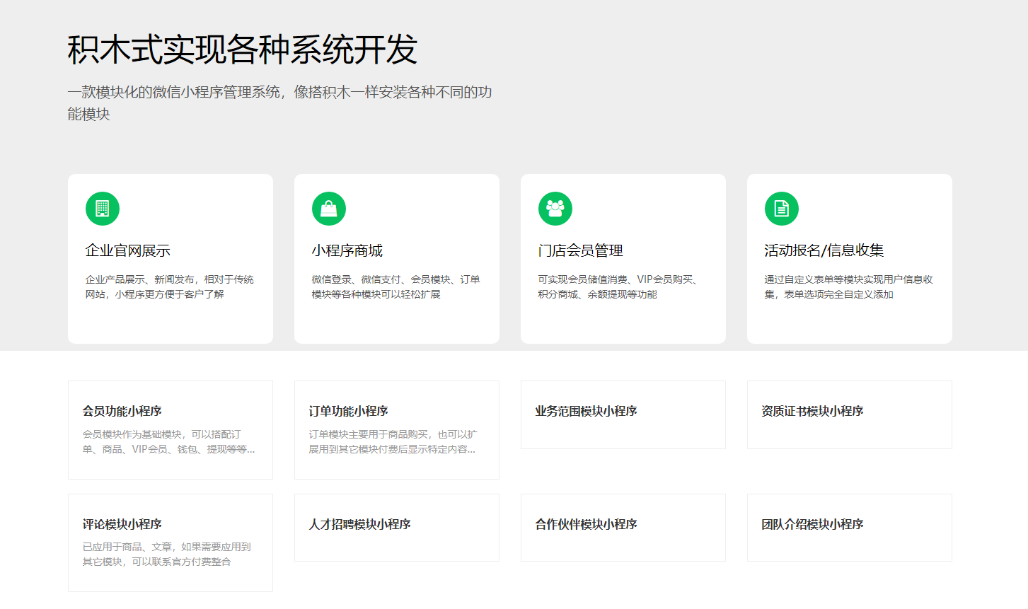 微信小程序管理系统功能模块化安装插图